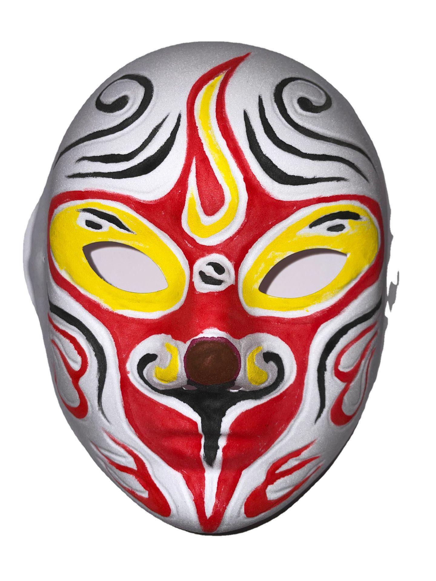 Indentation facial makeup twelve zodiac hand-painted white mask wholesale with rope and color picture