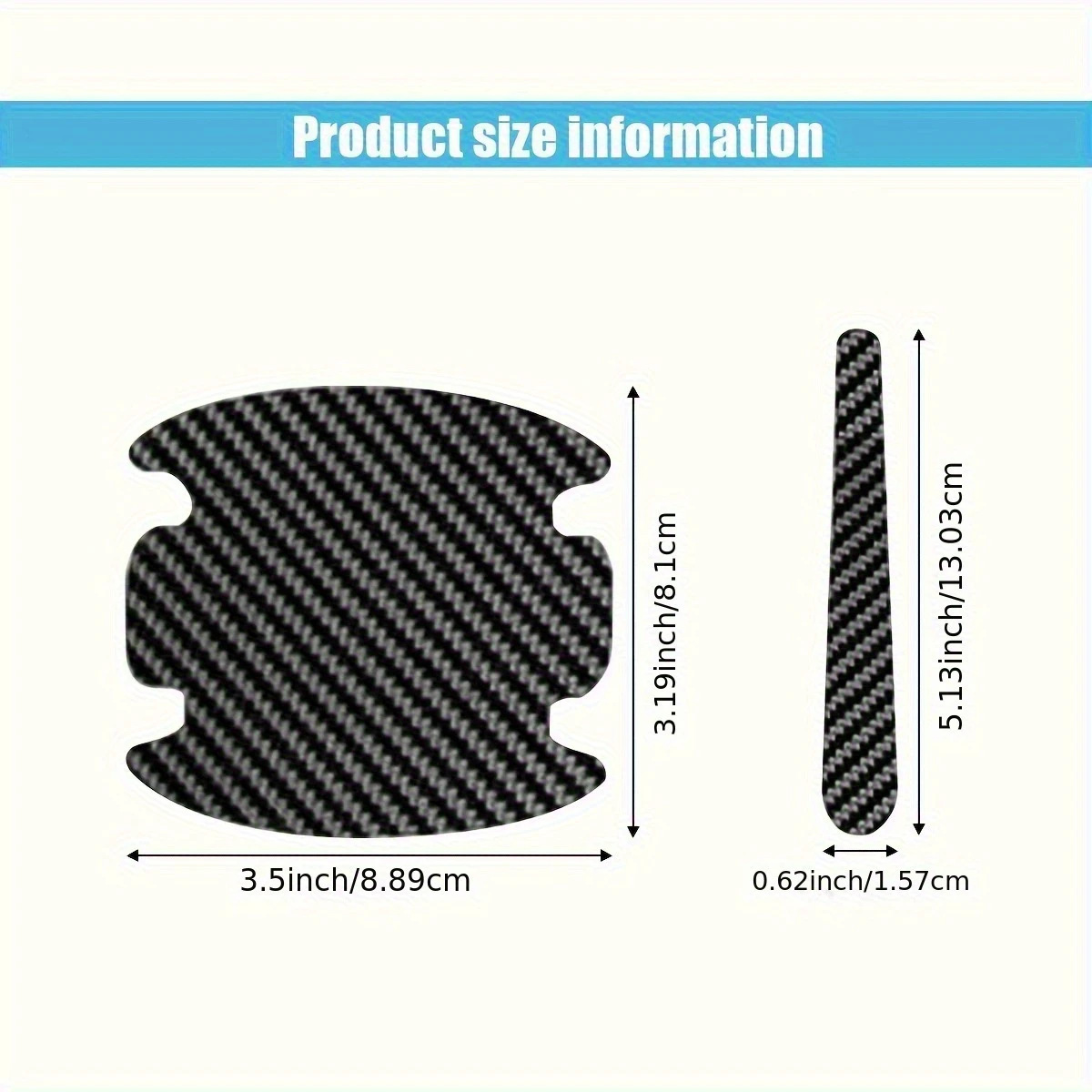8-Piece Set of Car Door Bowl Carbon Fiber Protective Film, Door Handle Stickers, Anti-Scratch Protective Stickers, Cross-Border Export Hot Style
