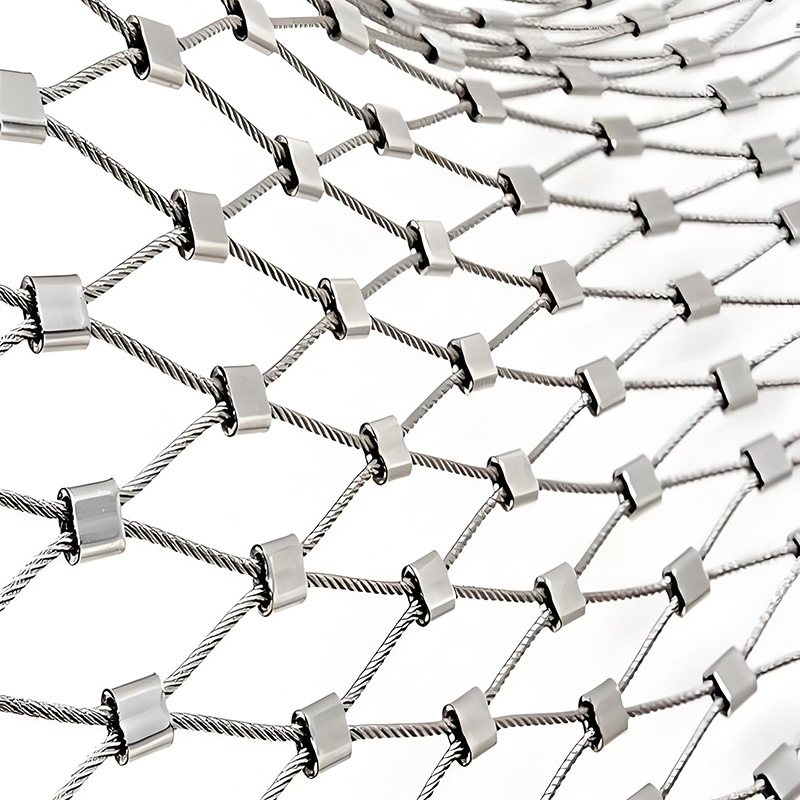 Stainless Steel High-Altitude Anti-Fall Net Balcony Protection Net Corridor Courtyard Anti-Fall Safety Net Snap-On Stainless Steel Rope Net