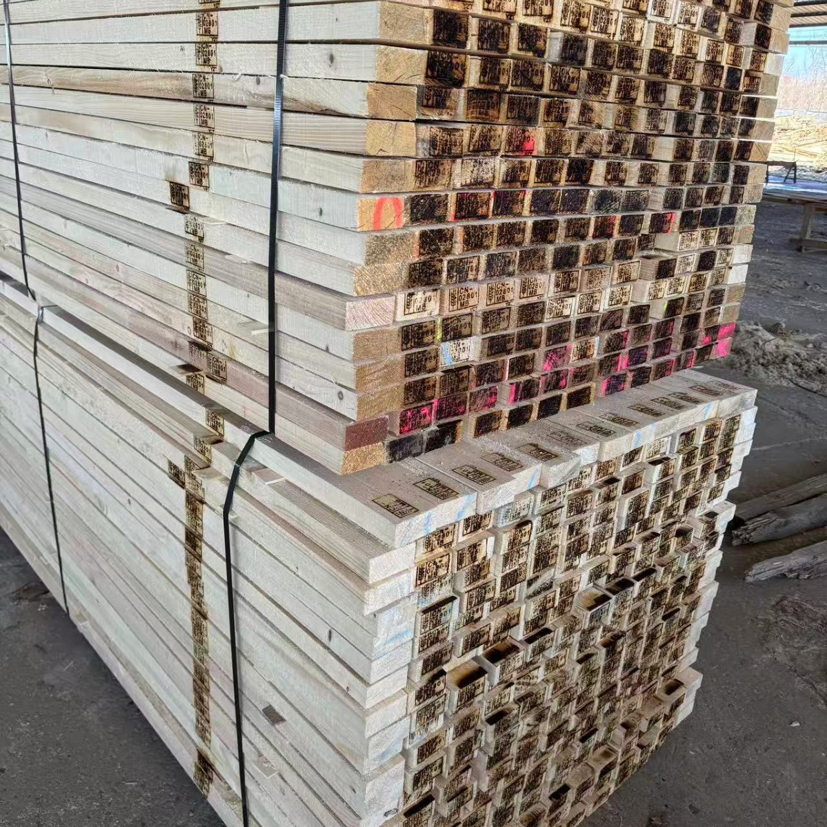Customized Fixed-Length Fumigation Wood Squares, Fumigation Wood Strips, Fumigation Wood Solid Wood枕木垫木