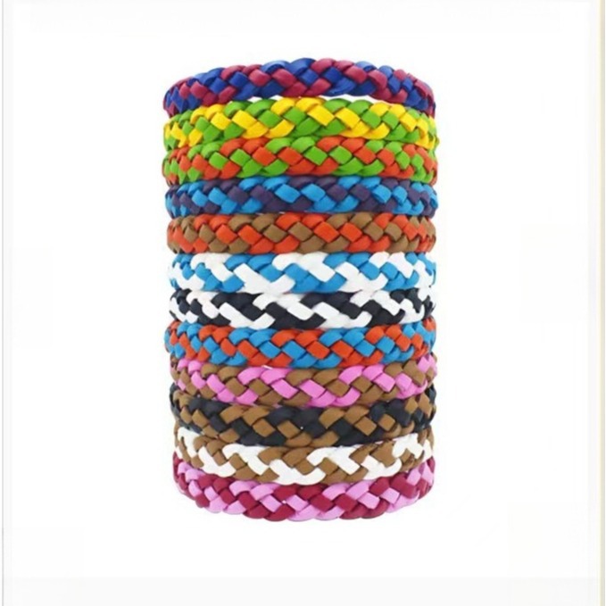 Anti Bite Bracelet Ring Individually Wrapped Pu Leather Mosquito Wristband for Kids and Adults Portable