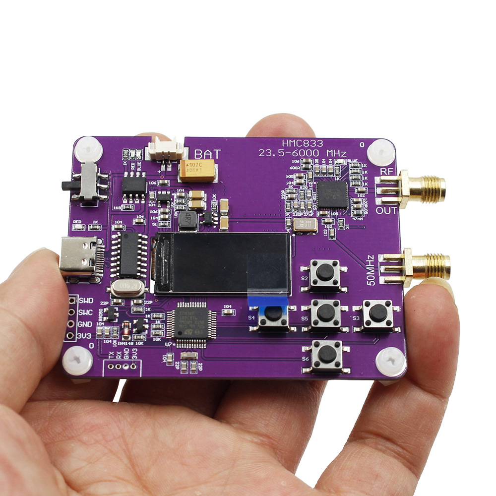 6GHz RF signal generator 23.5MHZ-6000MHz key version oled screen display HMC833