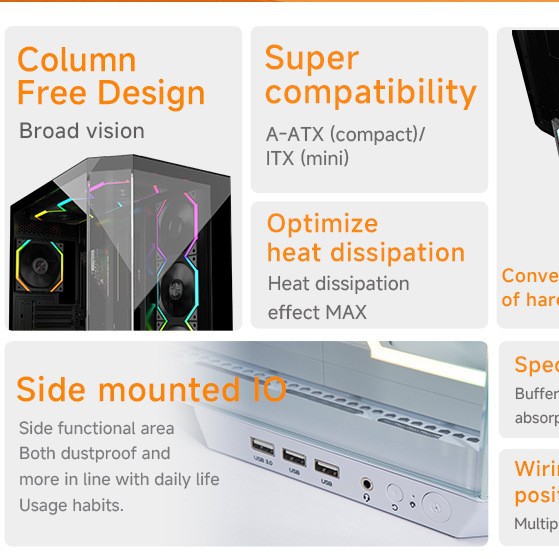 Jungle Leopard AS-01 Chassis Two-sided Glass Electric Competition Game Wide-body Internet Cafe Desktop ATX Chassis