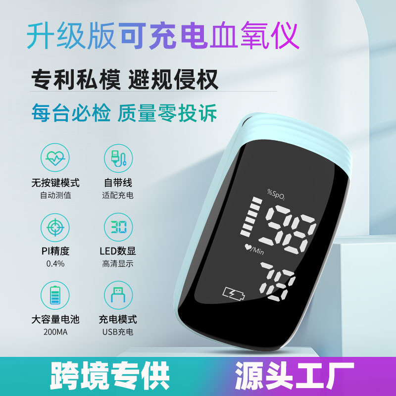 Перезаряжаемый оксиметр для пальца, мониторинг сердечного ритма и насыщения кислородом, медицинский класс, точный