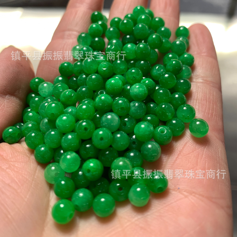6mm dry green jade beads loose beads dry Green Iron Dragon DIY jewelry accessories Jade Buddha beads bracelet necklace accessories