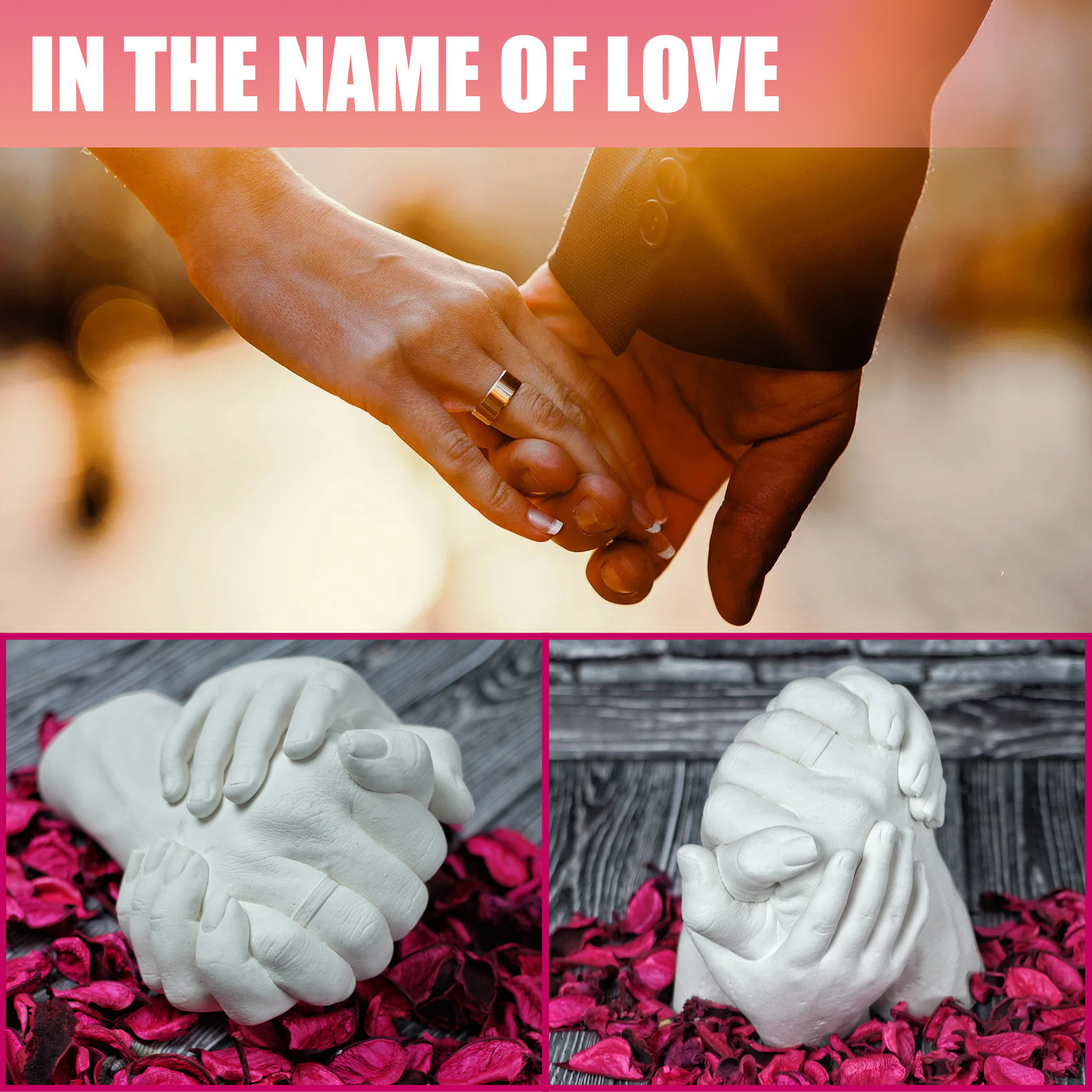 Couple Hand Mold Gypsum Powder Valentine's Day Gift Cross-Border Export Specially Designed for 3D Hand Model DIY Souvenir Cloning Powder