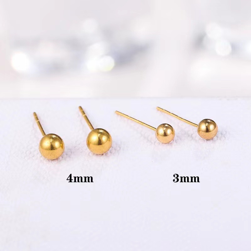 Xinbaoli 18K Gold Pearl Earrings Au750 3N 4N Doudou Simple Earrings Valentine's Day Gift for Mom