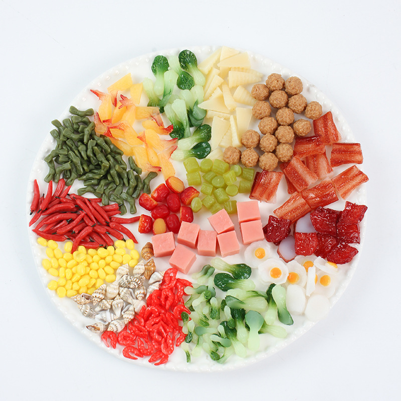 Miniature Simulation Food Play Accessories Mini Simulation Food Eggs Chicken Legs Mushroom Green Vegetables diy Play House Food