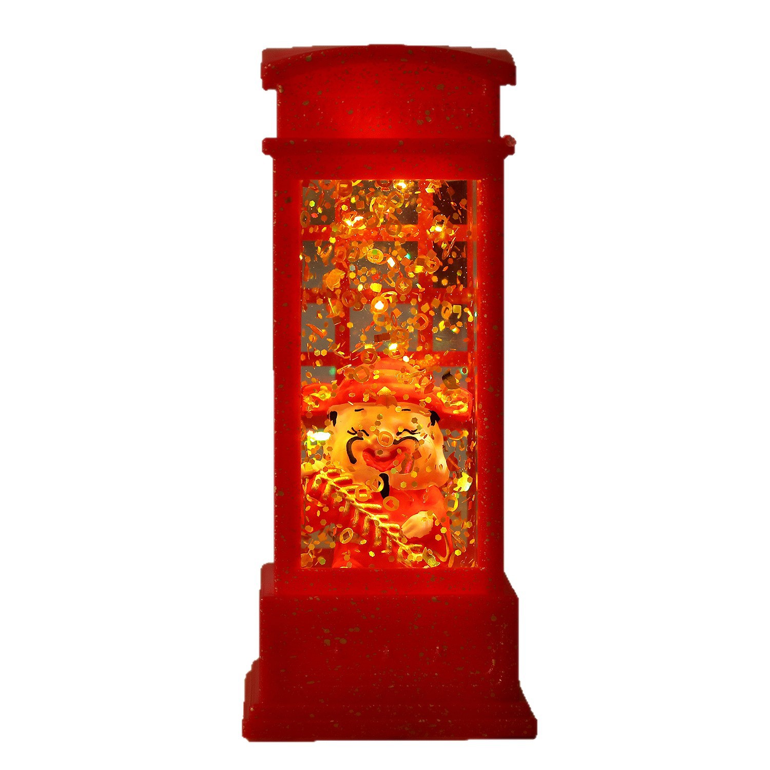 New Year God of Wealth Water Filled Phone Booth Night Light Desktop Ornament Decoration New Year Gift