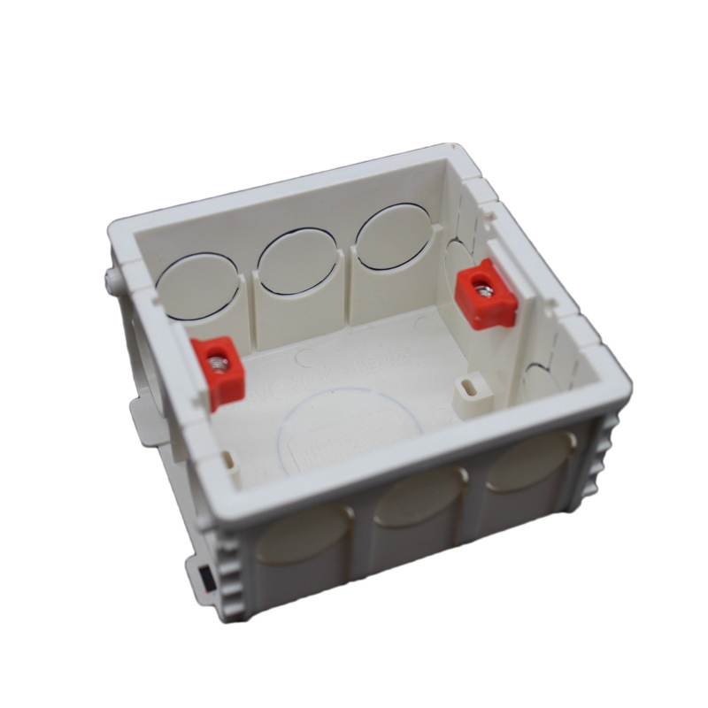 Pvc86 Type Switch Socket Panel Bottom Box 50mm Home Decoration Cassette Can Be Spliced Wiring Plastic Box Thickeneded Flame Retardant
