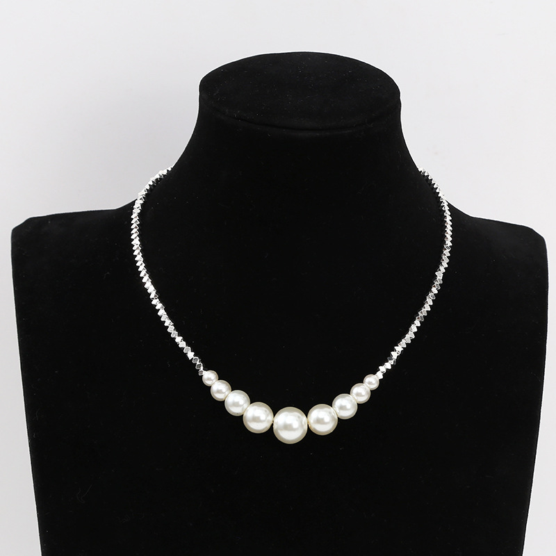 Broken Silver Beaded Pearl Necklace Women's High-End Niche Versatile Exquisite Ins High-End Clavicle Chain Necklace
