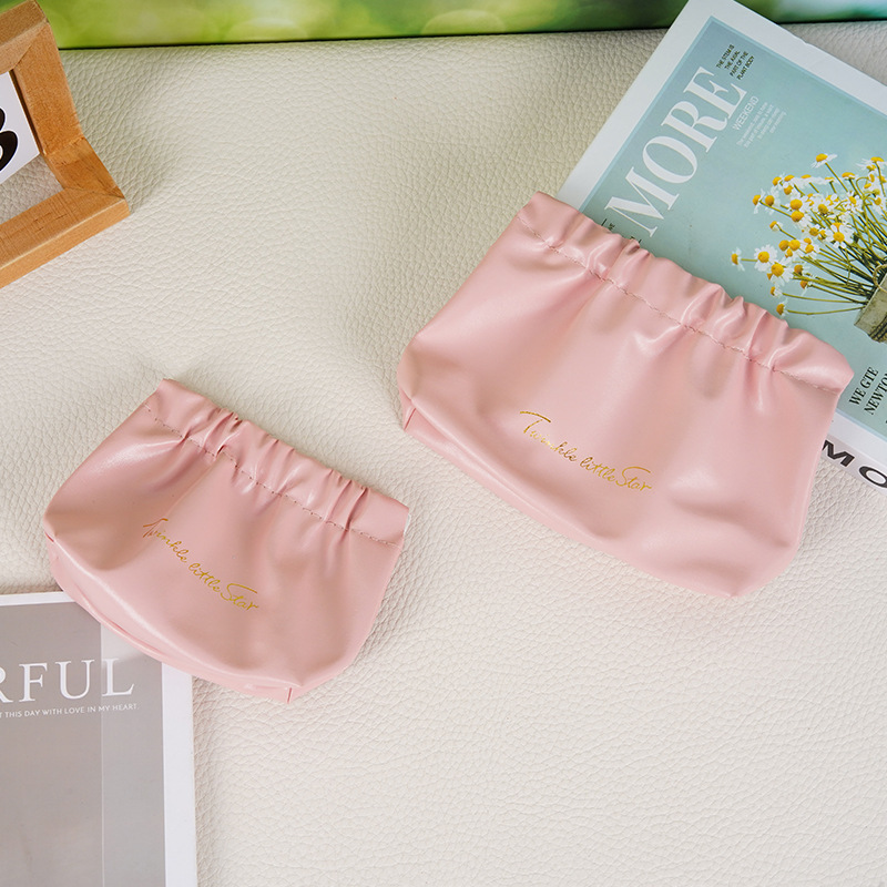 New Mini Pleated Bag Shrapnel Bag Women's Portable Storage Lipstick Cosmetic Bag Large Capacity Change Logo Customization