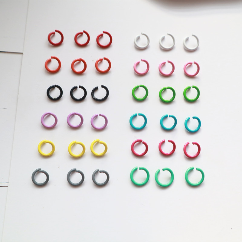 1.2*8mm metal paint open color single ring link ring open ring C ring Diy handmade jewelry material accessories