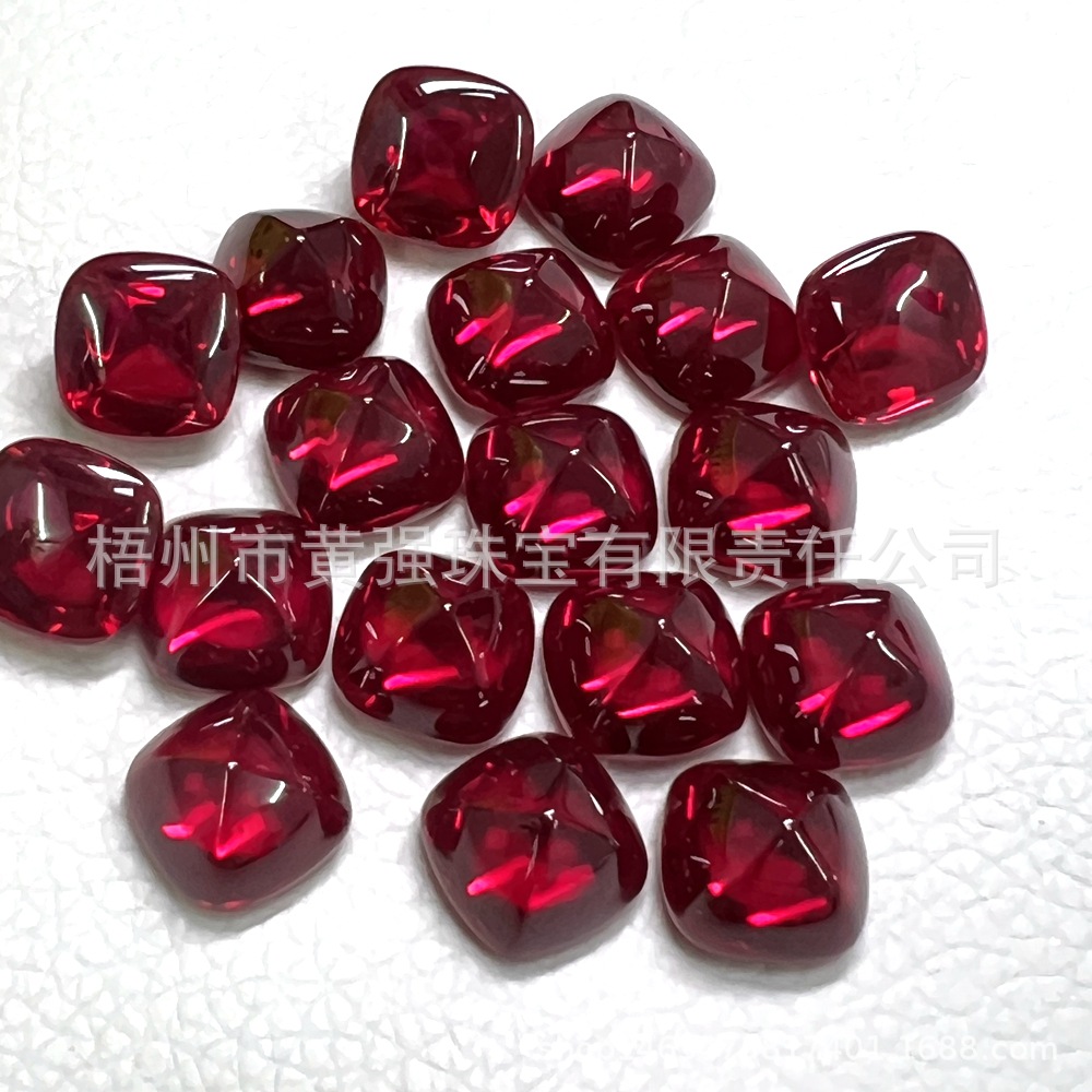 The ring surface green nano sugar tower fertilizer square 4x 4 5x 5 12x 12mm sharp crystal blue nano tower type 5# red corundum plain surface