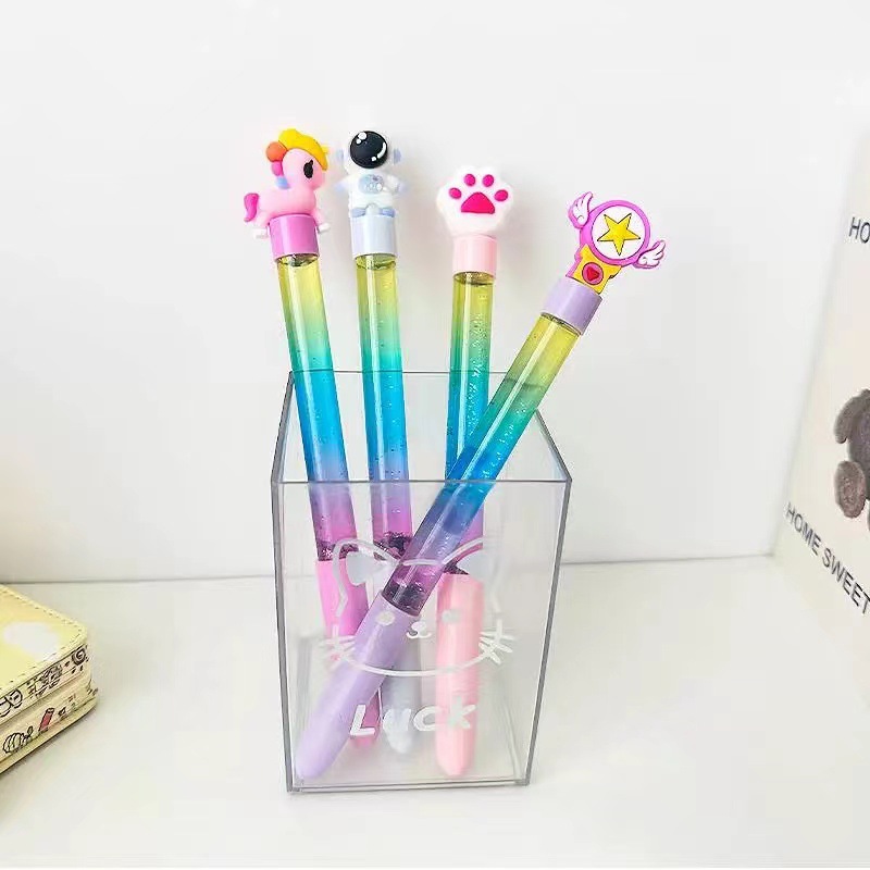 Creative Girl Quicksand Gel Pen High Color Value Magic Wand Sequin Fashion Student Pen Sparkling Crystal Signature Pen