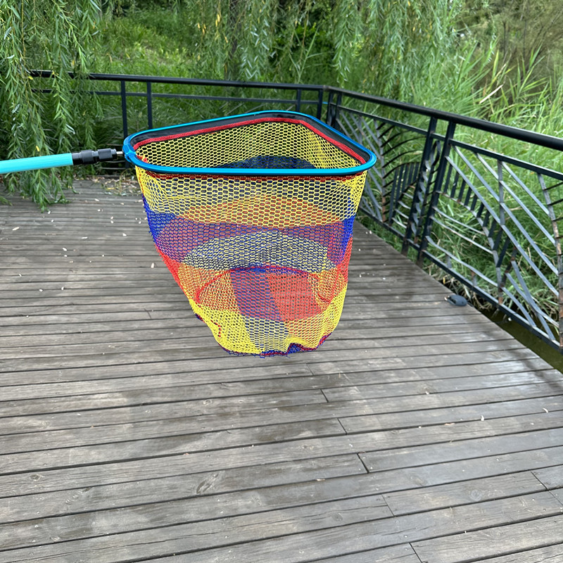 Aluminum alloy copy net head large object net head anti-hanging fishing net pocket triangular round copy net non-foldable color aluminum copy net