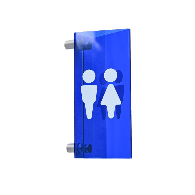 Ins Colorful Acrylic Men's and Women's Restroom Warm Reminder Sign Triangle Side Hanging Toilet Door Sign Creative Bathroom