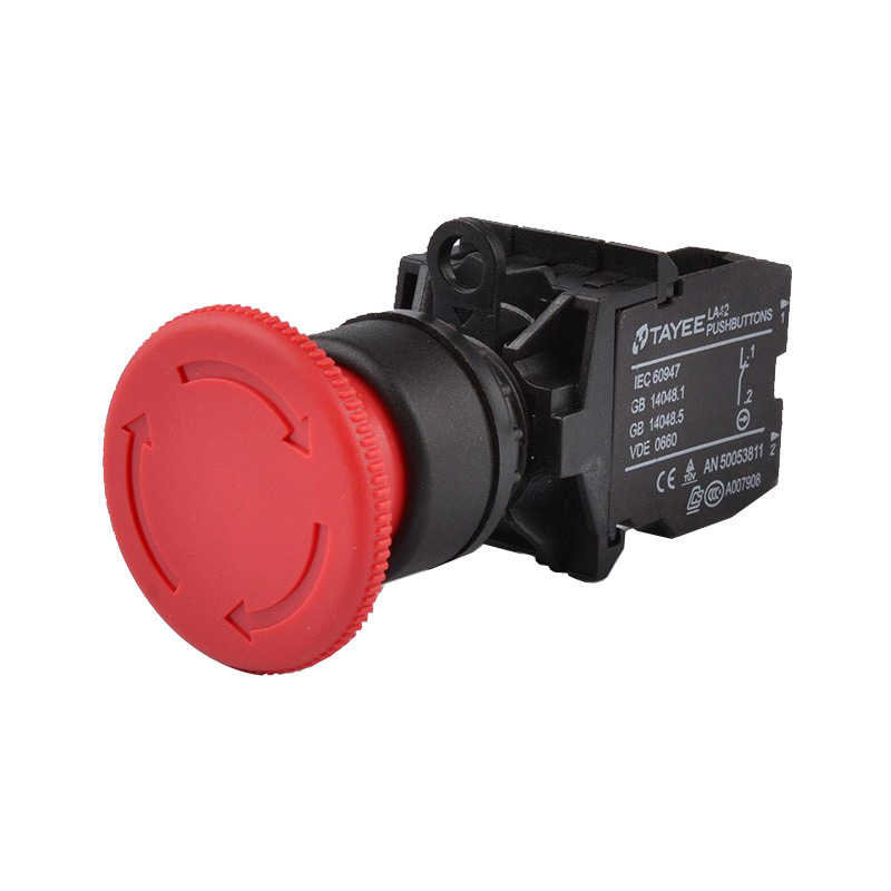 Tayee Shanghai Tianyi Button 22 Aperture Self-Locking Emergency Stop Button La42J-01/R Normally Closed Emergency Stop Button
