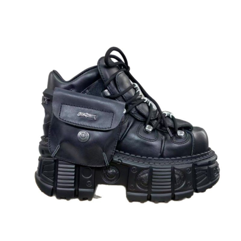 Cross-border Retro Height Increasing Lovers Shoes Spain New Trendy Men's Platform Casual Punk Rock Shoes for Foreign Trade
