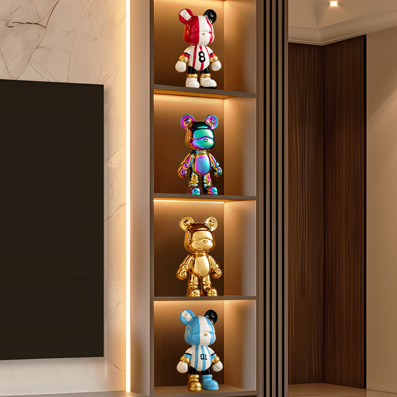 Violence Bear Ornaments Light Luxury High-end Living Room Wine Cabinet TV Cabinet Bucket Cabinet Clothing Store Live Room High-end Sense Decorations