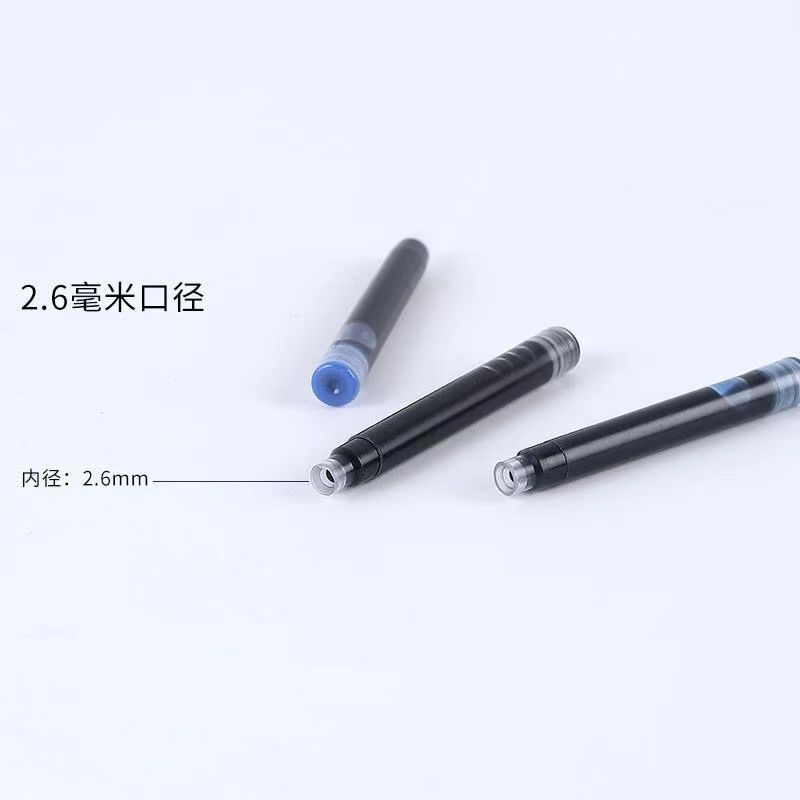 Student fountain pen 2.6 small diameter 3.4 large diameter blue crystal blue pure black red ink blue ink sac ink tube