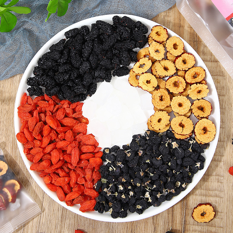 Black wolfberry mulberry red jujube tea combination health tea staying up late recovery Tea Source manufacturer flower tea combination wholesale
