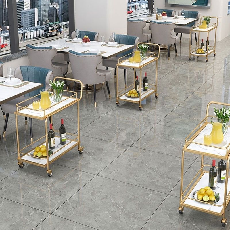 Nordic Mobile Trolley High-End Trolley Storage Hotel Wine Golden Multi-Layer Iron Dining Cart Restaurant Serving Cart