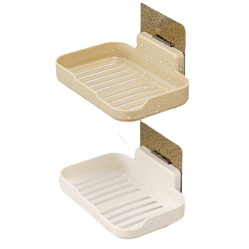 Punch-free Soap Box Bathroom Bath Soap Box Multifunctional Draining Rack Viscose Wall-mounted Water Filter Box