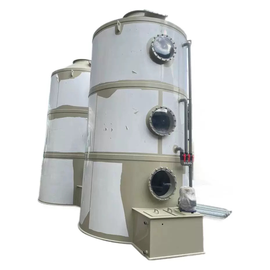 Pp Spray Tower Industrial Acid and Alkali Exhaust Gas Treatment Complete Equipment Stainless Steel Hybrid Cyclone Tower Square Swirl Tower