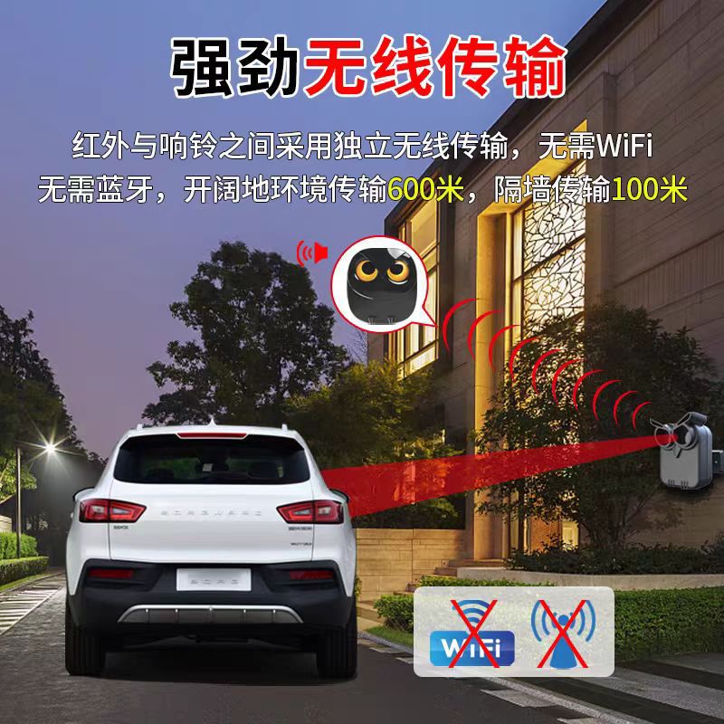 Ningbo Hengbo Wireless Infrared Sensor Doorbell Indoor Outdoor Away People Come and Car Large Volume Reminder Alarm