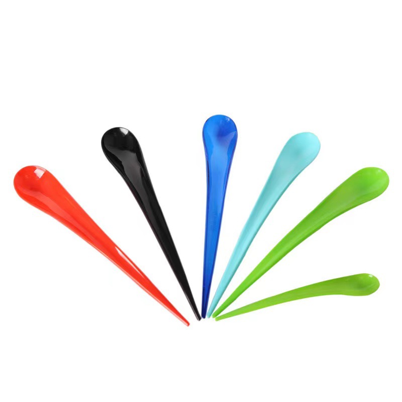 Disposable Ice Cream Spoon Water Drop Spoon Thickened Arc Fried Yogurt Spoon light green CY-S09 Independent Shaped Spoon