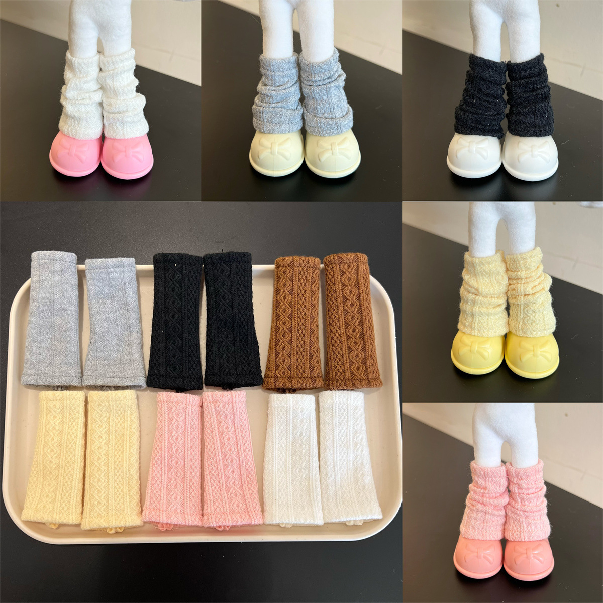 Bjd 6-Inch Socks Doll Yarn Long Socks Kt Cat Slouch Socks Suitable for Long-Legged Accessories Kitty Doll Plush Toy