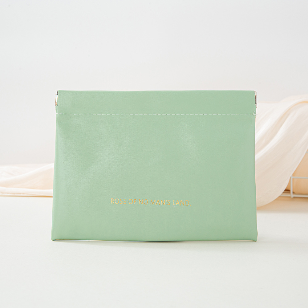 Automatic Closing Cosmetic Storage Bag Travel Portable Pocket Bag PU Leather Lipstick Storage Small Bag in stock Bag