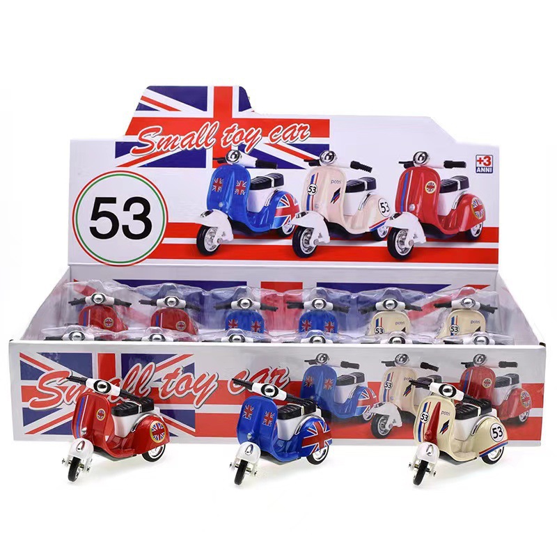 Cross-border Q version alloy inertia Little Sheep model decoration toy cute motorcycle keychain pendant wholesale