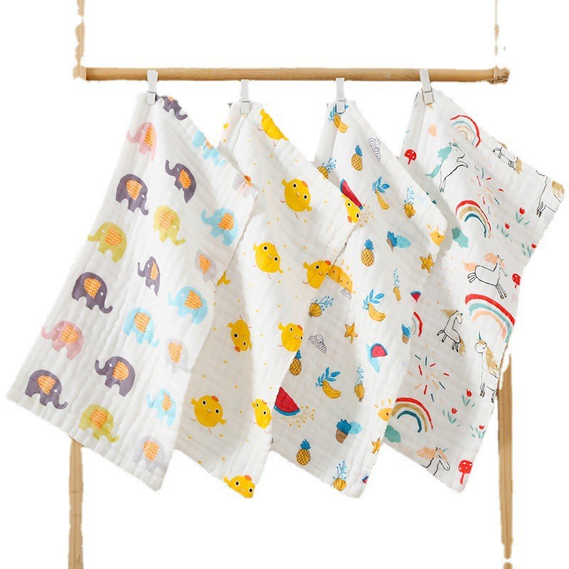 Baby Gauze Small Square Six-Layer A Pure Cotton Baby Spit Towel Soft High Density Gauze Newborn Small Towel