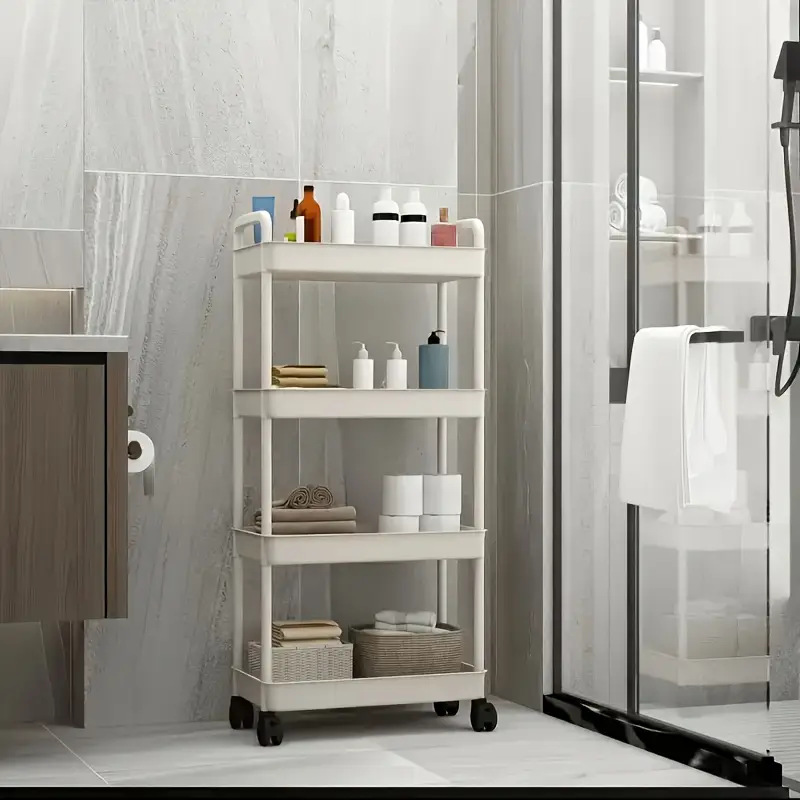 Trolley Storage Rack Plastic Multi-Layer Household Bedroom Baby Mobile Snack Kitchen Multi-Functional Storage Rack
