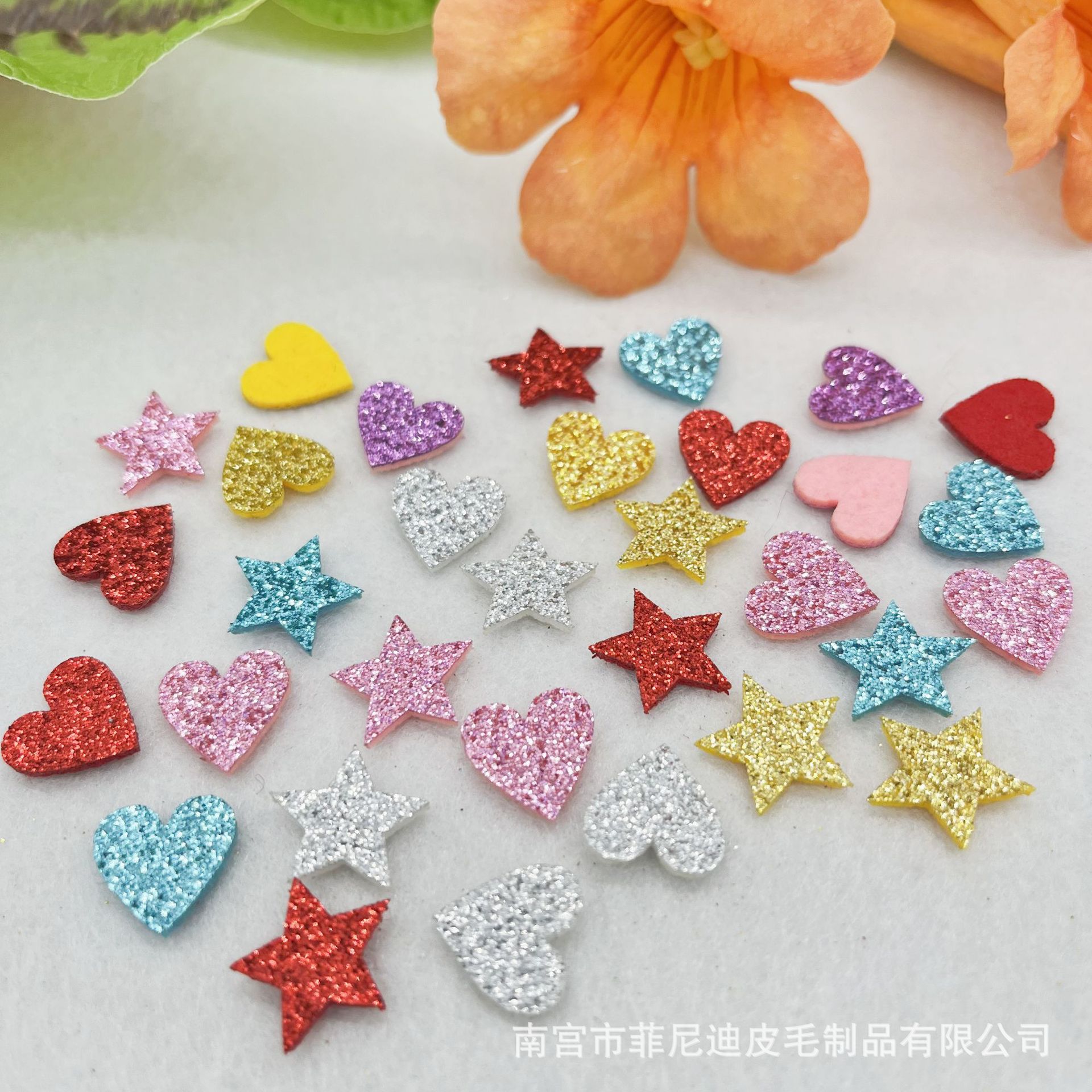 Яркая сверкающая звезда любви нашивка яркий порошок нетканый DIY ручные аксессуары для волос нашивка цветка сливы