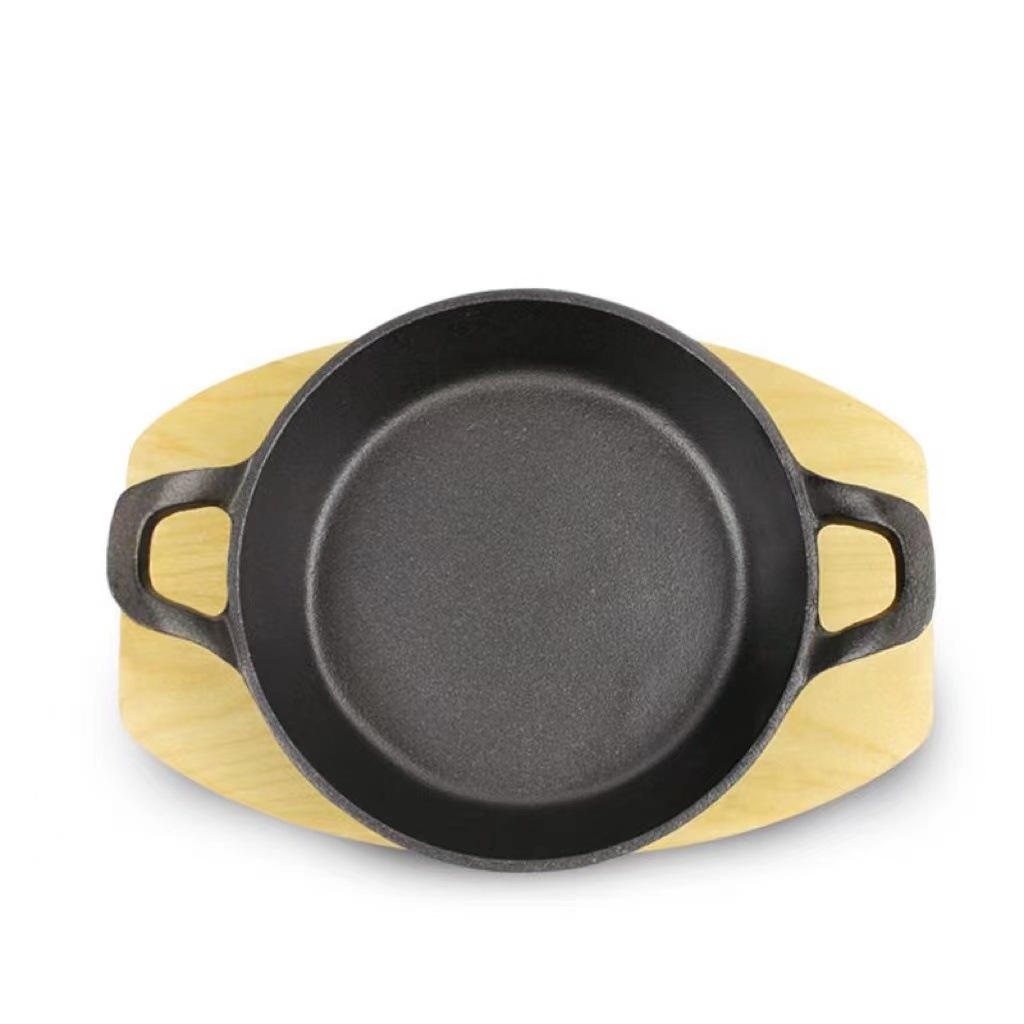 Source manufacturers cast iron pan mini frying pan uncoated non-stick pan Foreign Trade Single 16cm 18cm double ear frying pan