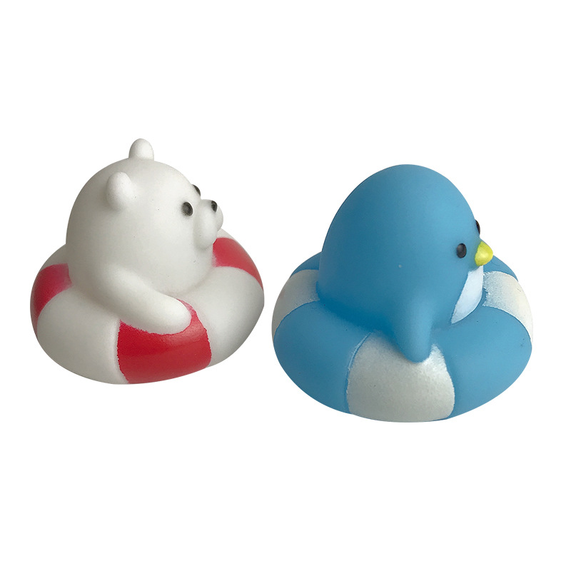 Swimming ring small white bear bath toy baby bath water toy boys and girls bath bath bath bath toy