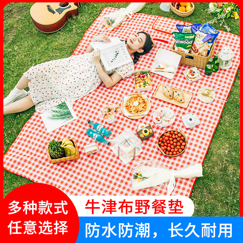 Picnic Mat Moisture-Proof Cloth Outdoor Camping Style Portable Waterproof Thickened Picnic Beach Outing Mat Lawn Spring Outing Mat