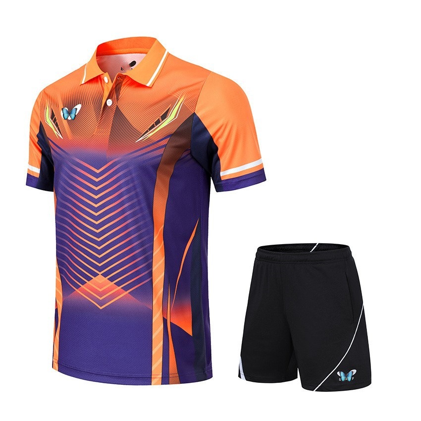 New Breathable Table Tennis Uniforms for Men and Women, Quick-Drying Table Tennis Training Uniforms, Primary School Student Group Purchase Team Uniforms with Printing