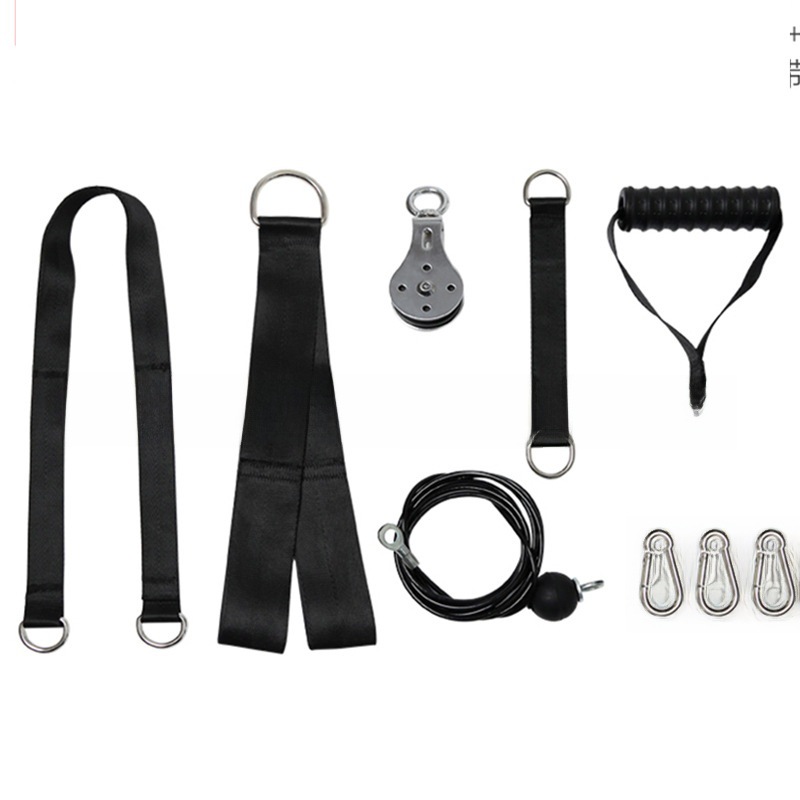 Three-Head Muscle Trainer Wire Rope High Pull-Down Gantry Pulley Home Horizontal Bar Fitness Equipment Tensioner