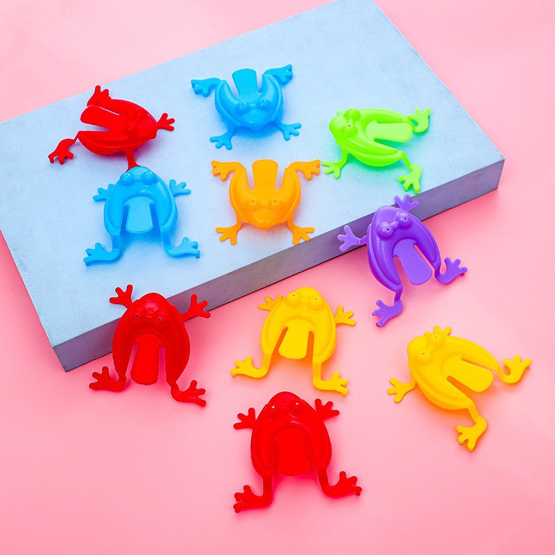 Plastic Bouncing Little Frog Jumping Frog Children's Toy Classic Nostalgic Male and Female Naughty Frog Orphan Street Stall Wholesale