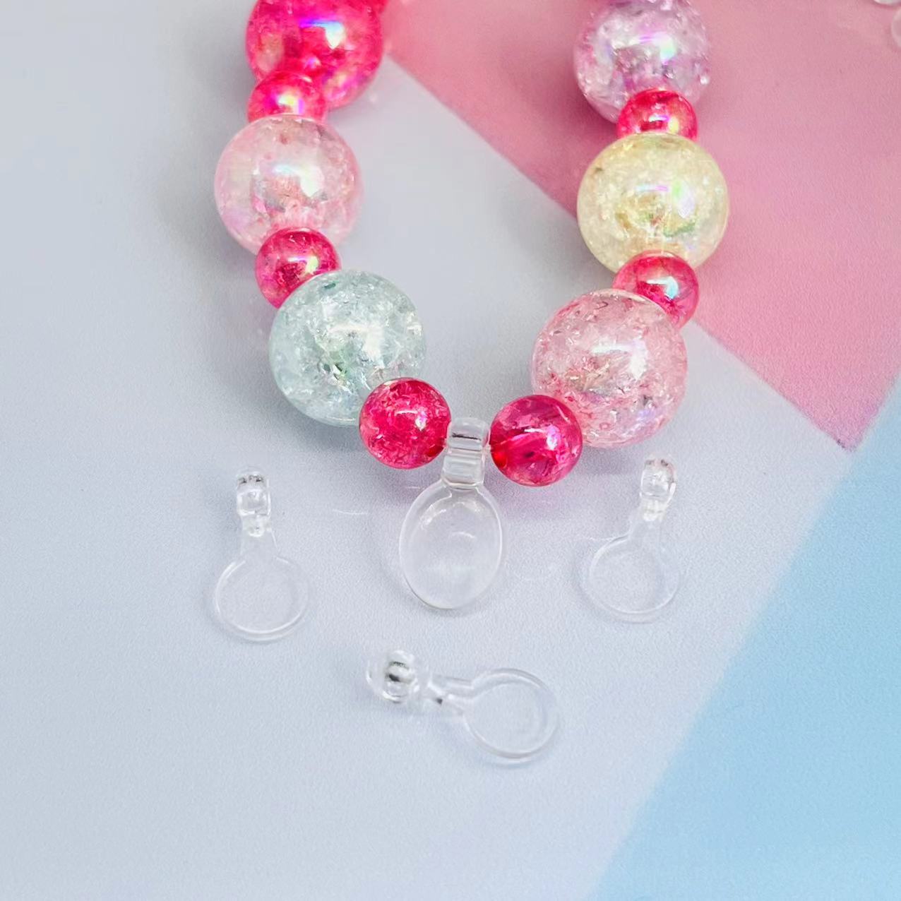 Factory direct jewelry accessories diy children's headdress rubber band perforated necklace hanging tag beaded tag