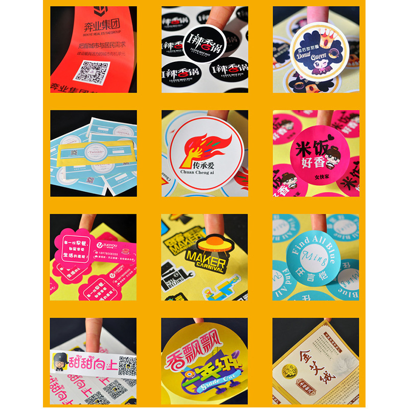 Manufacturer Self-adhesive Sticker Label Production Colorful Cartoon PVC Printing Transparent Food Sealing Sticker Customization