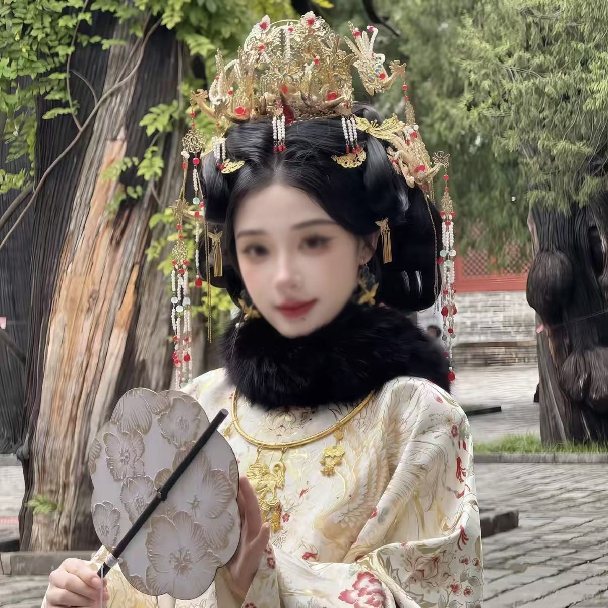 Ancient Style New Headwear, Han Dynasty, Versatile Bridal Hairpin, Dunhuang Accessories, Tassels, Ming-Made Hair Crown, Hair Accessories, Phoenix Crown Set