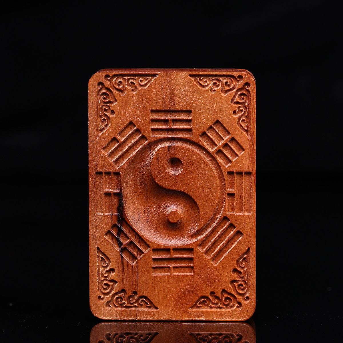 Lightning-Struck Jujube Wood Crape Myrtle Talisman Pendant Taoist Ritual Tool Old Material Dark Color Finely Carved Handmade