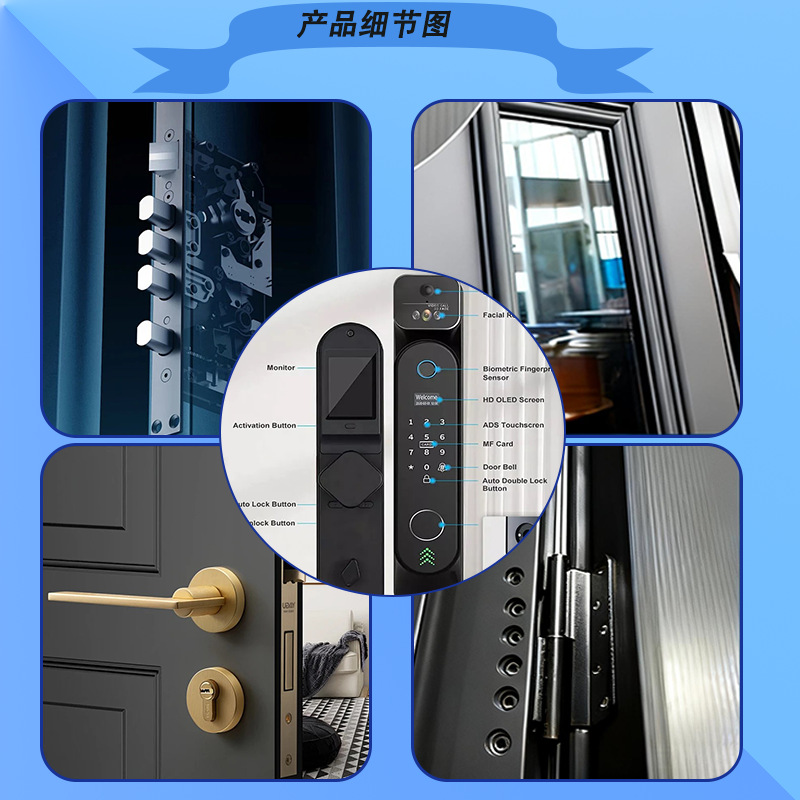 304 Stainless Steel Korean-Style Entrance Door for Home, Residential Area, Self-Built Villa, Security and Anti-Theft Indoor Door