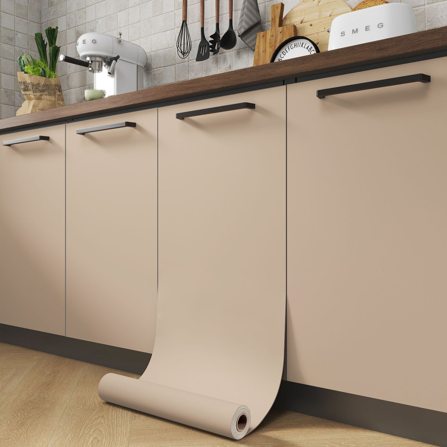 Ultra-Thick Universal Stickers to Hide Ugly and Mildew-Proof Self-Adhesive Smooth Skin-Feel Pure Color Film Cabinet Wardrobe Desktop Furniture Renovation