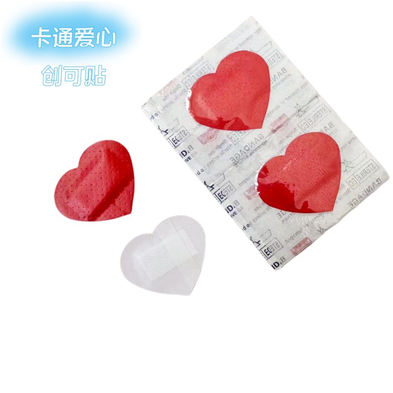 Оптовая продажа водонепроницаемых детских пластырей в форме сердца с рисунком